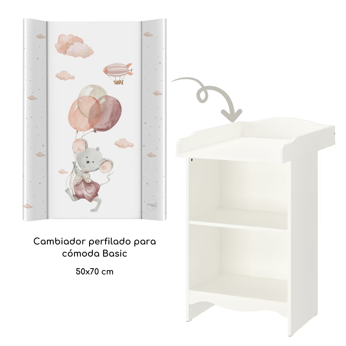 Cambiador Perfilado Para Cómoda Basic Mouse
