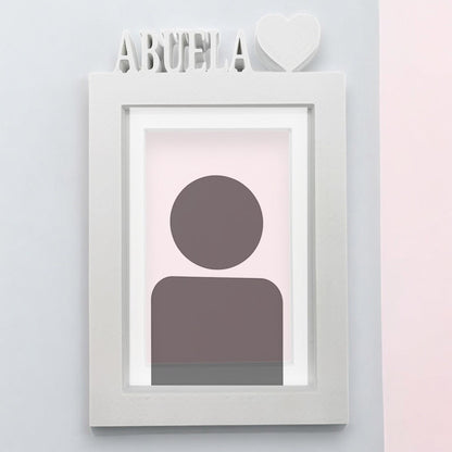 Marco De Fotos Mesa O Pared Modelo Abuela 20.5x13.5cm Para Fotos 10x15cm Blanco