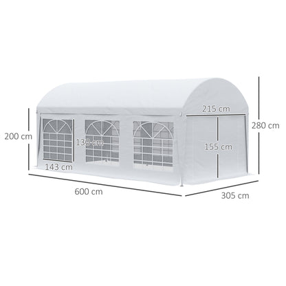 Outsunny Carpa De Jardín 6x3 M Paredes Laterales Extraíbles Puerta 6 Ventanas_2