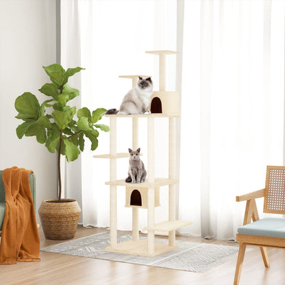 Vidaxl Rascador Para Gatos Con Postes De Sisal Crema 176 Cm_1
