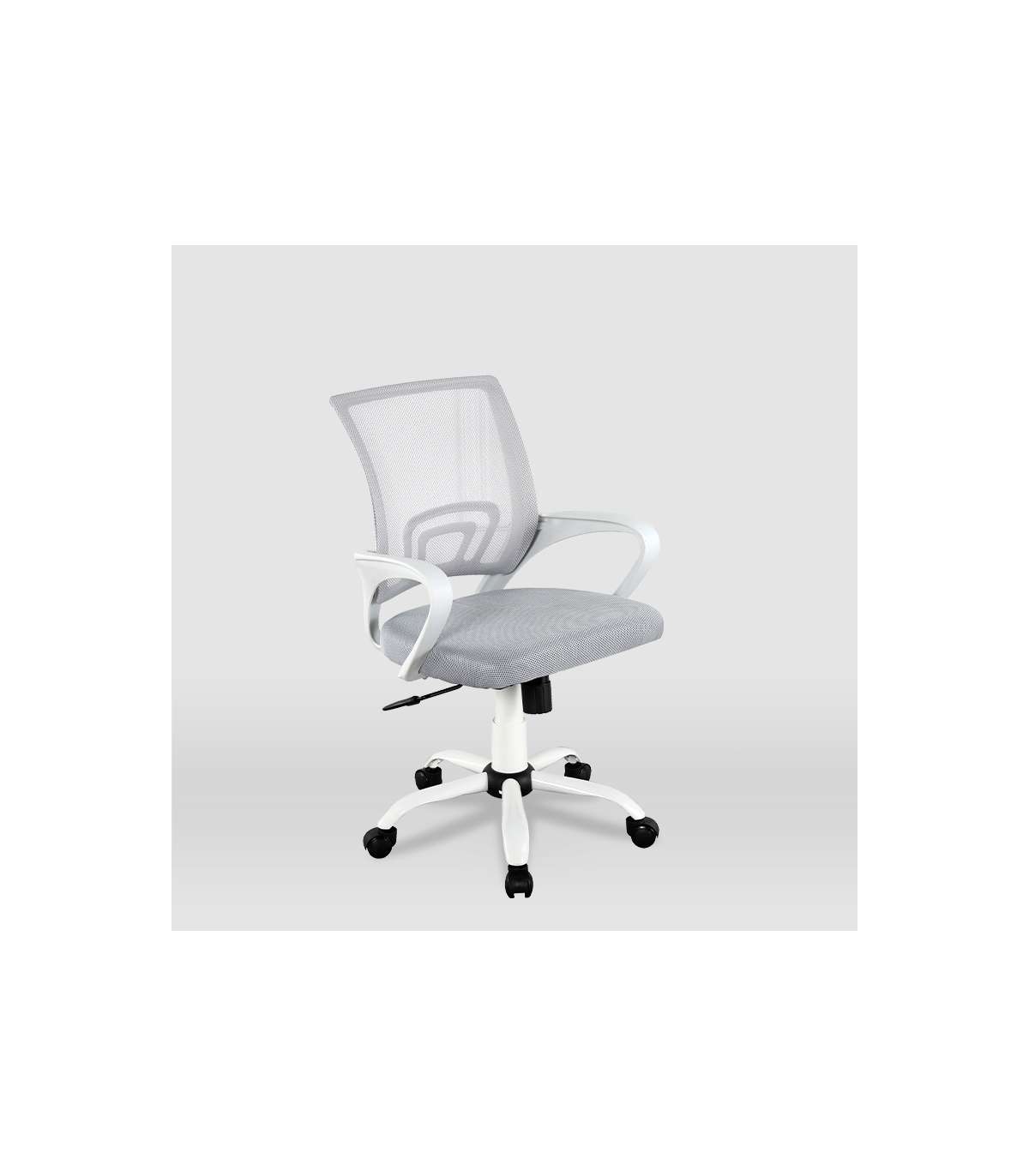 Silla De Estudio Juvenil Martina En Gris Y Blanco. Alto: 88-98, Ancho: 57, Fondo: 53.5._5