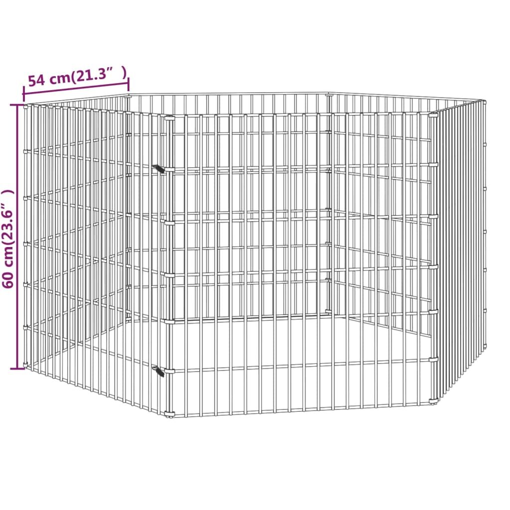 Vidaxl Recinto Animales Corral 6 Paneles Hierro Galvanizado 54x60 Cm_2