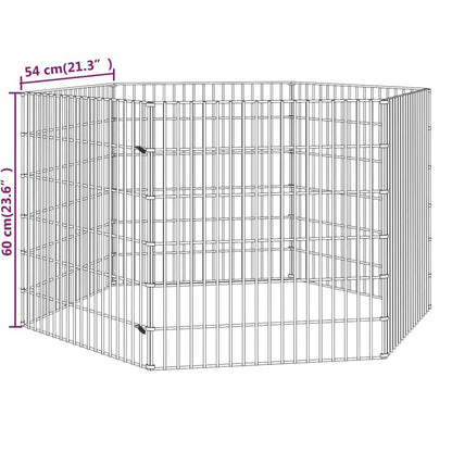 Vidaxl Recinto Animales Corral 6 Paneles Hierro Galvanizado 54x60 Cm_2