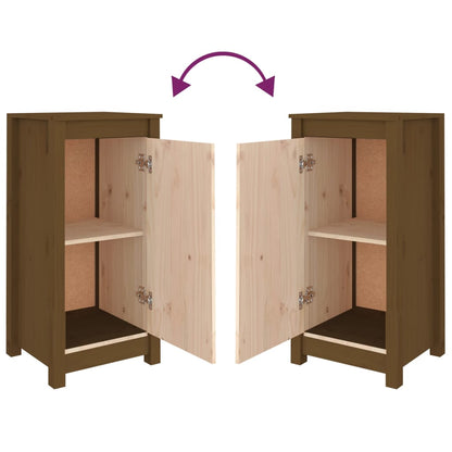 Aparador De Madera Maciza De Pino Marrón Miel 39x35x80 Cm / Vetonek_0
