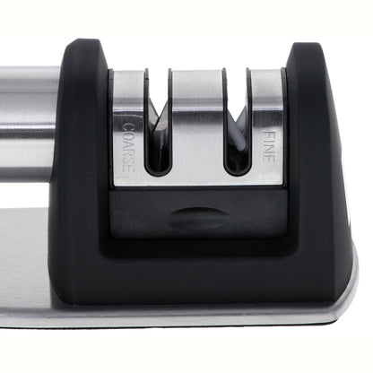 Afilador De Cuchillos Profesional, Afilado En 2 Etapas: Afilado Y Pulido, Carburo - Cerámica Adler Ad4489 Negro/plata