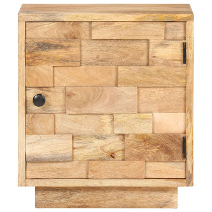 Mesita De Noche De Madera Maciza De Mango 40x30x45 Cm_1