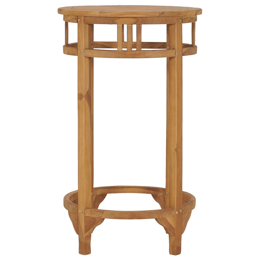 Mesa Alta De Bar De Madera Maciza De Teca Ø 60 Cm_0