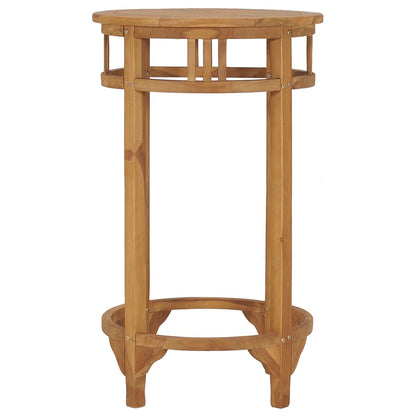 Mesa Alta De Bar De Madera Maciza De Teca Ø 60 Cm_0
