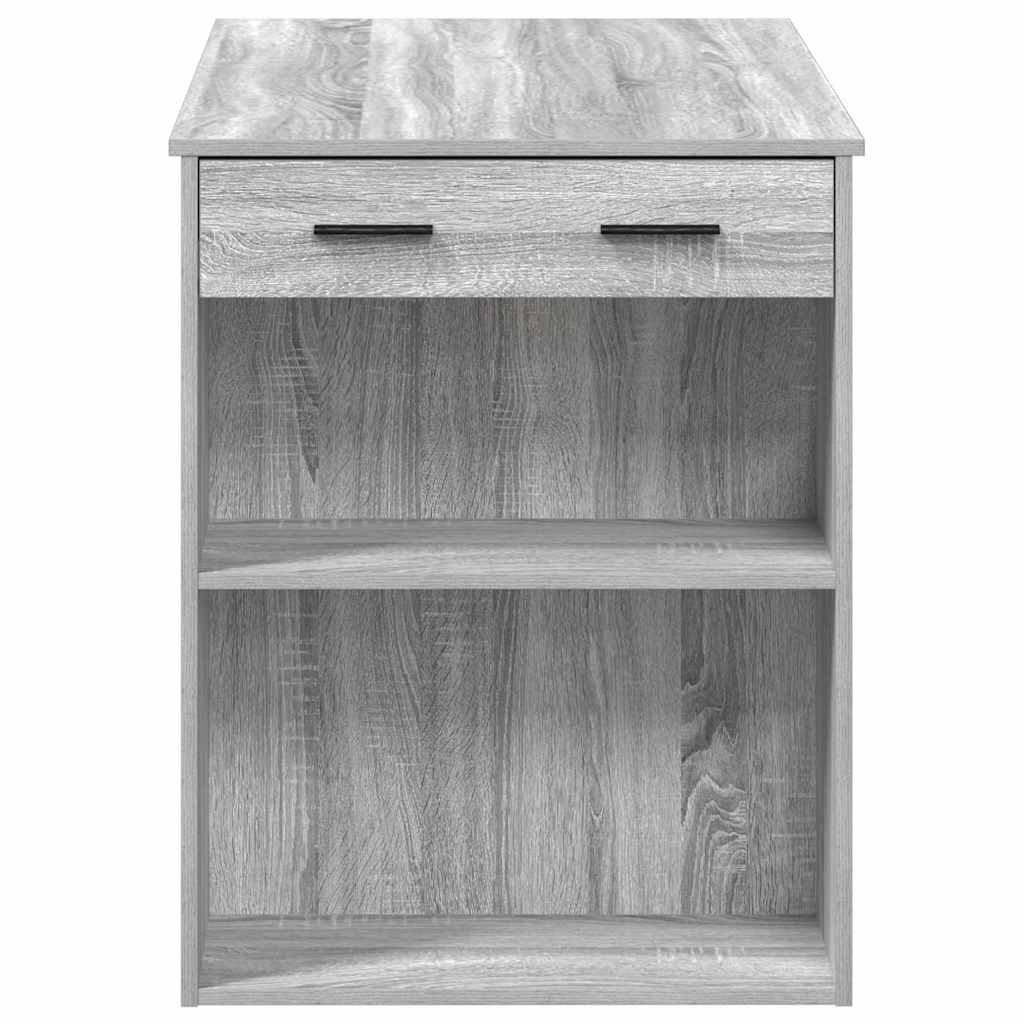 Escritorio Con Cajón Estante Madera Contrachapada Gris Sonoma_4