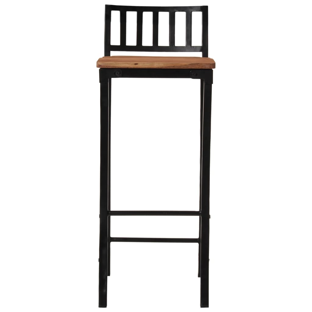 Taburetes Altos 2 Uds Madera Maciza De Acacia_3