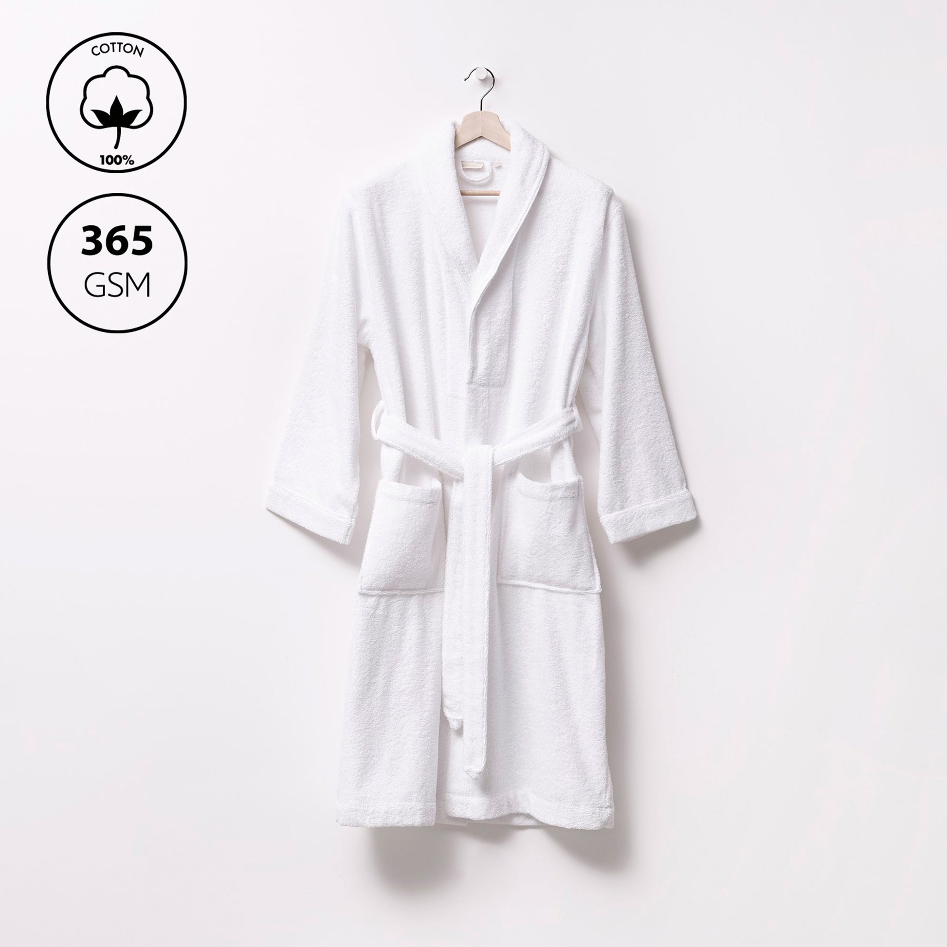 Albornoz S/m 100% Algodón 360gsm Blanco Scalpers Home_2