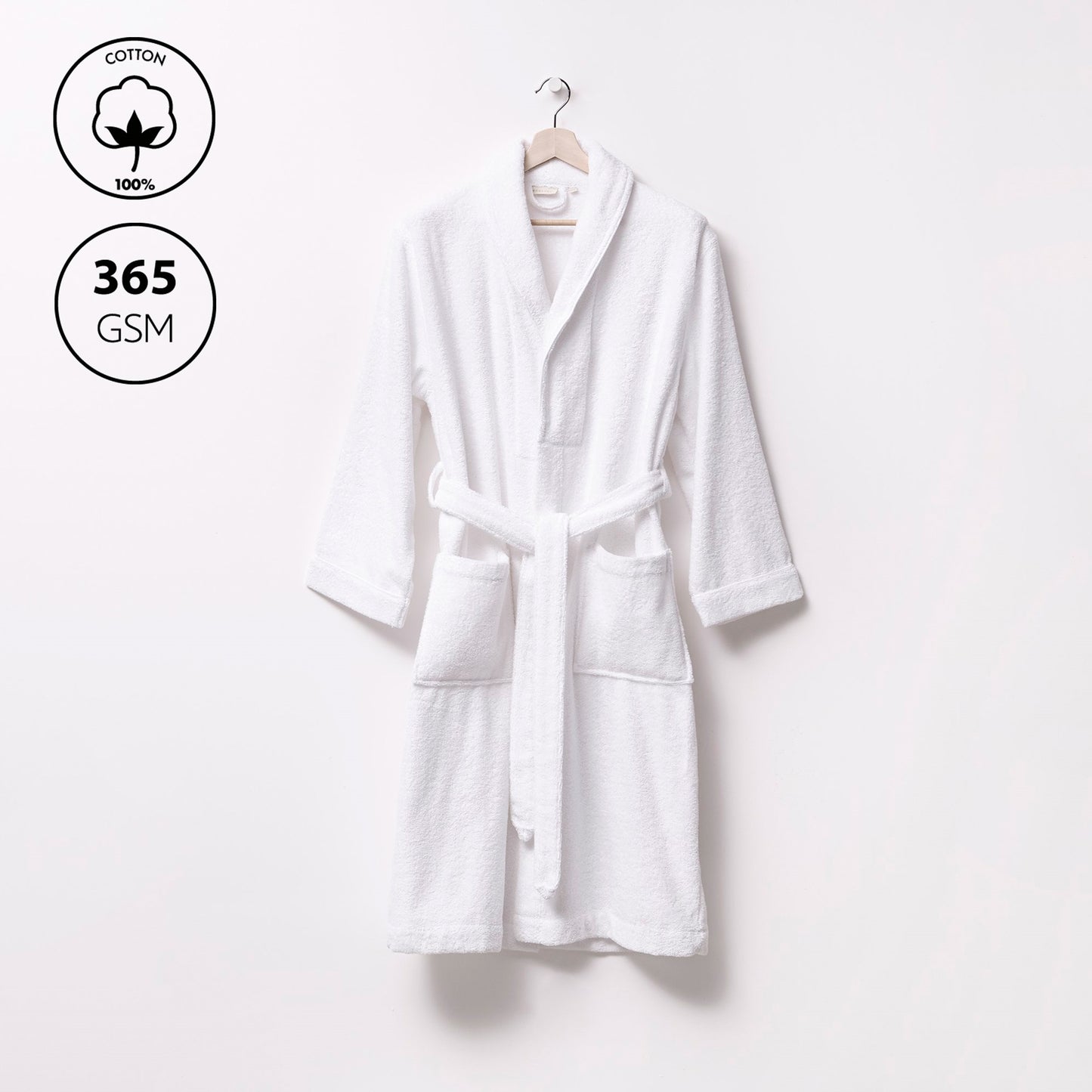 Albornoz S/m 100% Algodón 360gsm Blanco Scalpers Home_2