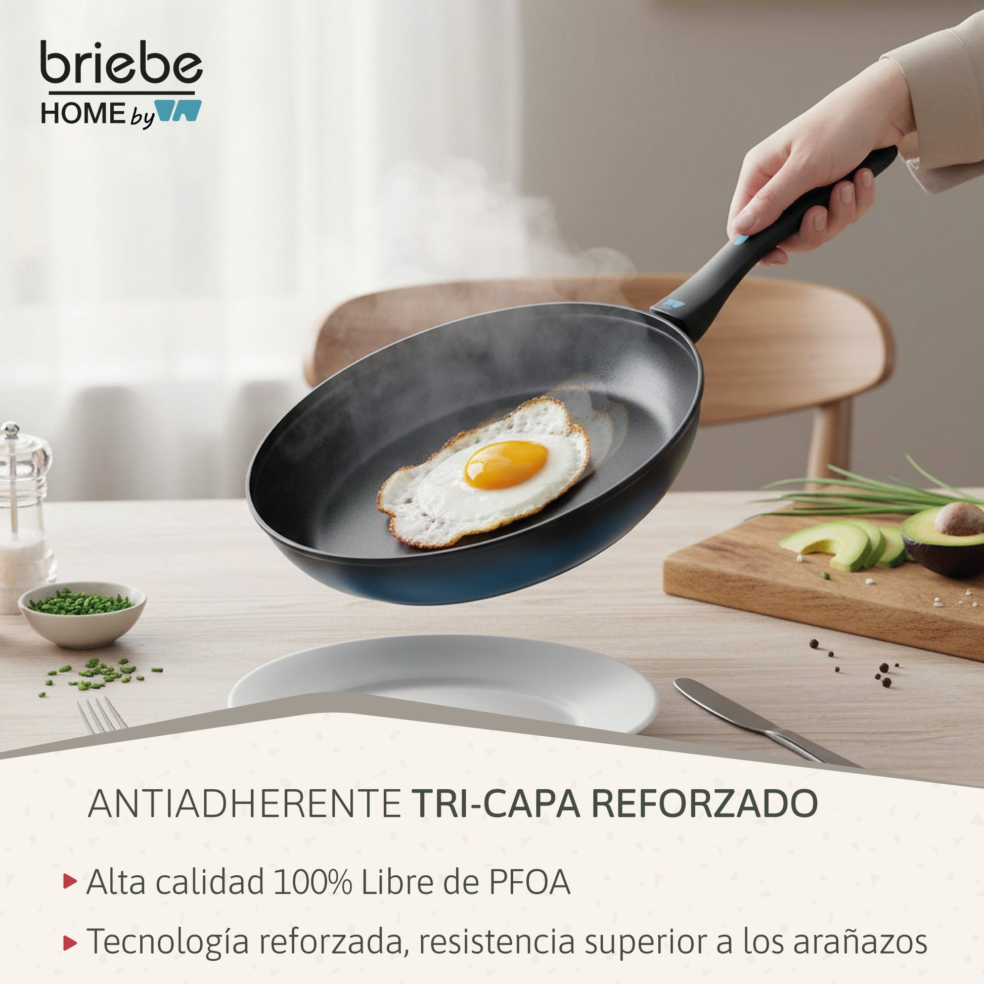 Briebe Batería Cocina Inducción Acero Forjado 6 Piezas Antiadherente Sin Pfoa, Fabricada En España, Mare, Azul_3