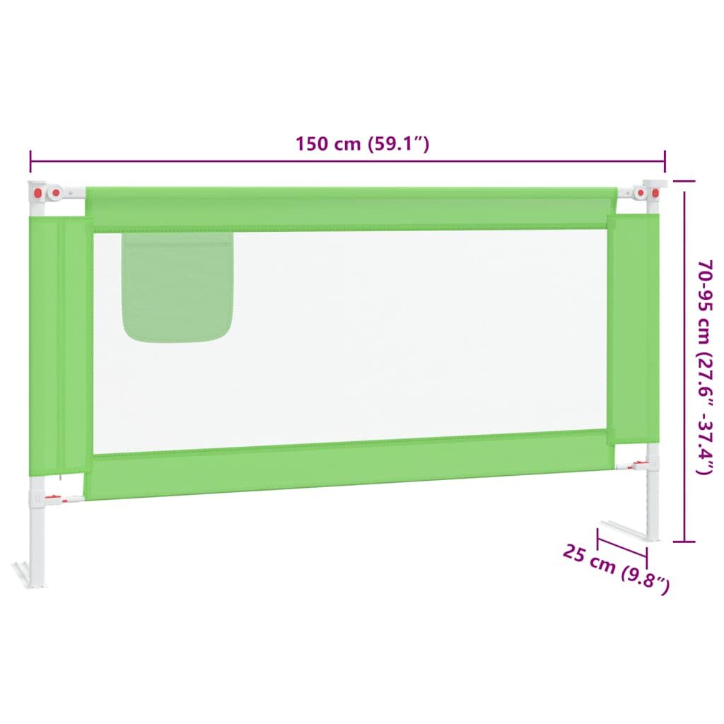 Vidaxl Barandilla De Seguridad Cama De Niño Verde Tela 150x25 Cm_2