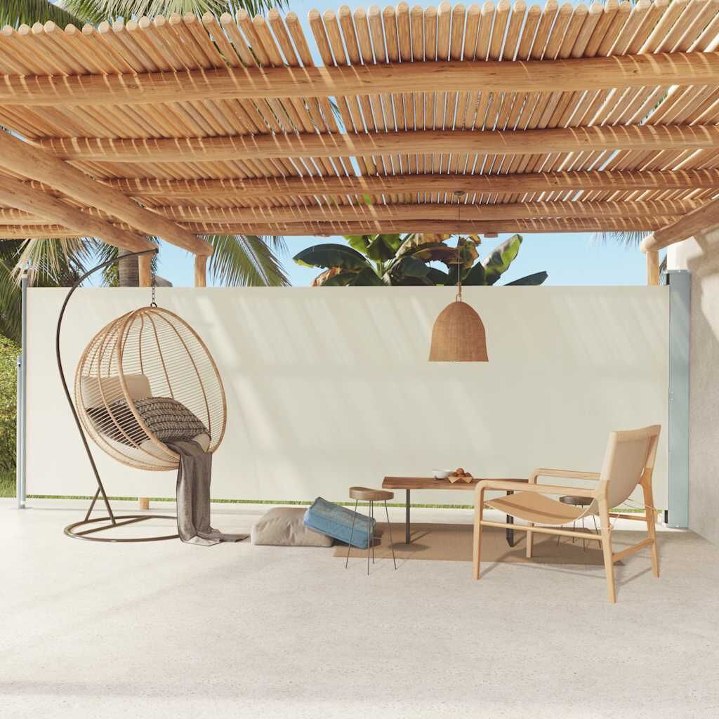 Vidaxl Toldo Lateral Retráctil De Jardín Crema 180x600 Cm_1