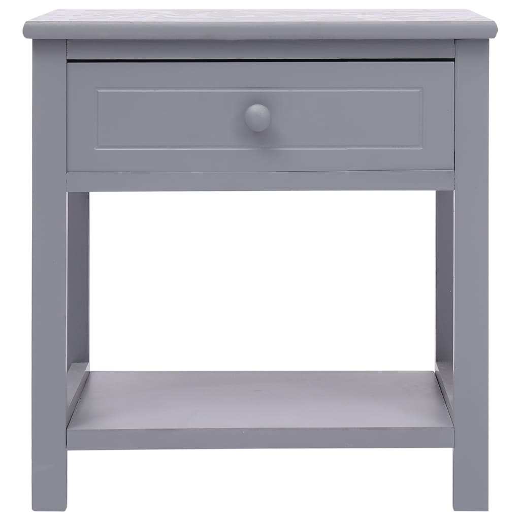 Mesitas De Noche 2 Unidades Madera De Paulownia Gris 40x29x42cm_2