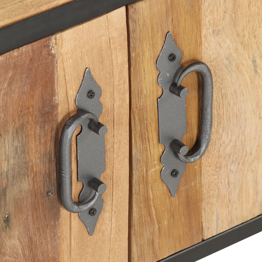 Mesa De Centro De Madera Maciza Reciclada 90x50x39 Cm_4