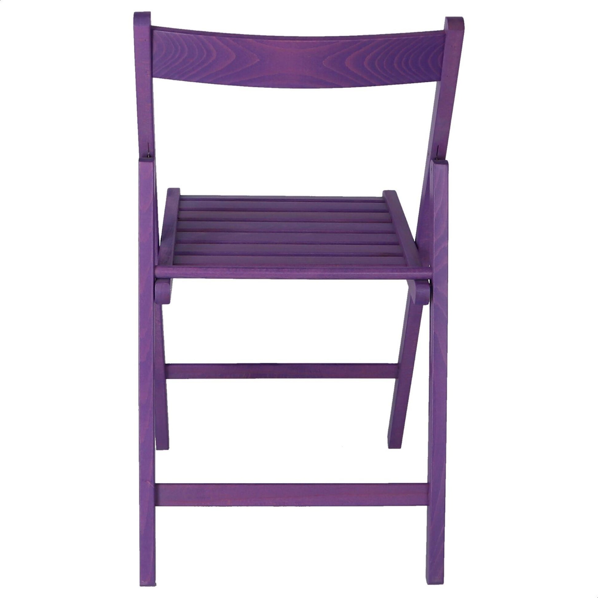 Well Home Mobiliario & Decoración - Pack 4 Sillas Bas En Madera De Haya, Acabado Lila