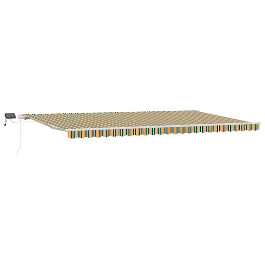 Toldo Retráctil Verde Y Amarillo 600 X 350 Cm Tela Y Aluminio_0