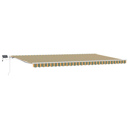 Toldo Retráctil Verde Y Amarillo 600 X 300 Cm Tela Y Aluminio_0