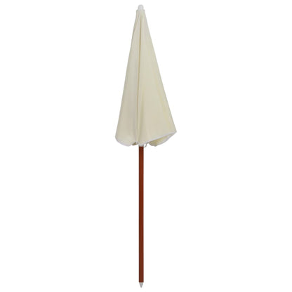 Sombrilla Con Palo De Acero Blanco Arena 180 Cm_0