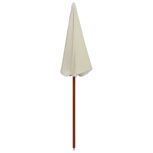 Sombrilla Con Palo De Acero Blanco Arena 180 Cm_0