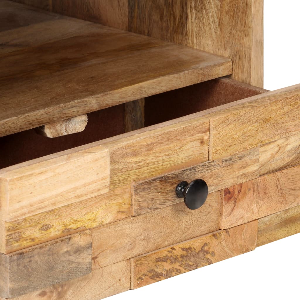 Mesa De Centro De Madera Maciza De Mango 90x50x35 Cm_4