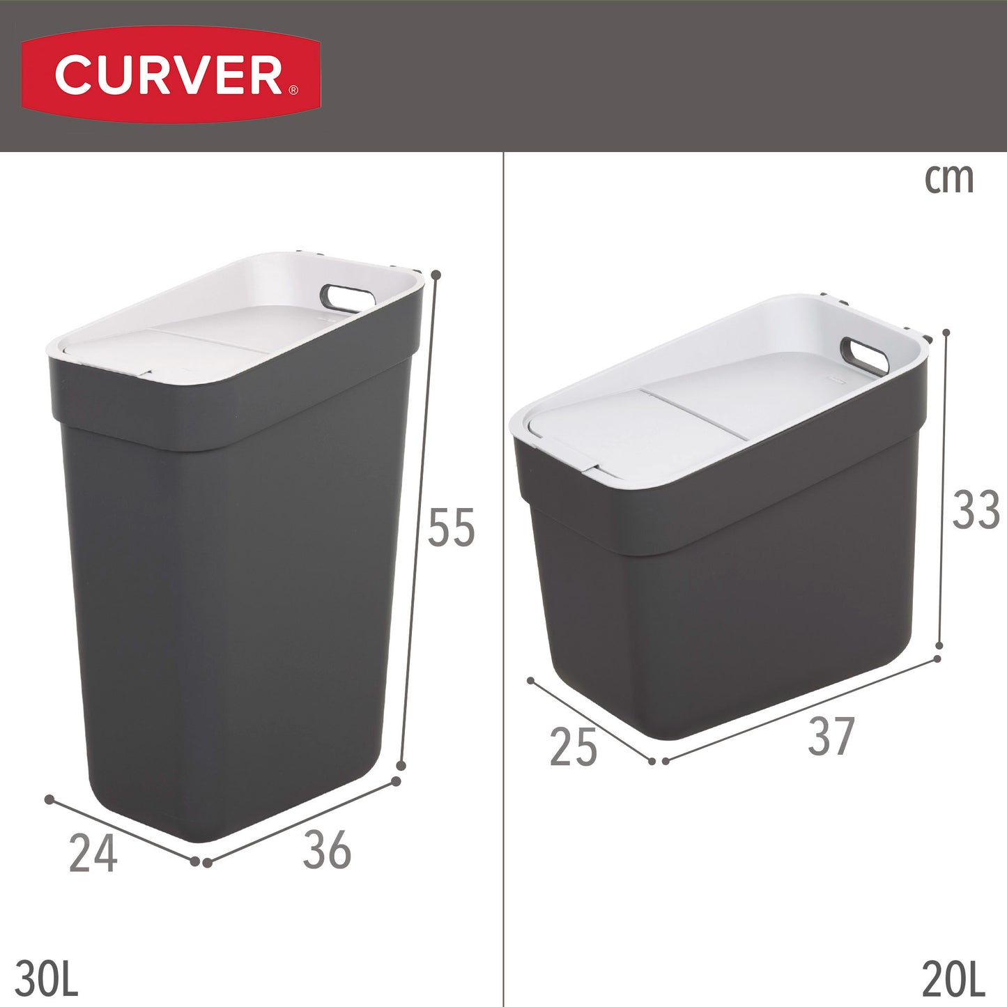 Curver Pack 4 Cubos De Reciclaje Ready To Collect (30l + 20l + 10l + 5l) Gris_3