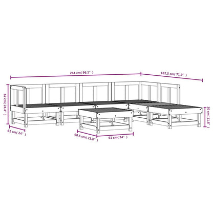Vidaxl Juego De Muebles De Jardín 7 Pzas Madera Maciza Abeto Douglas_2