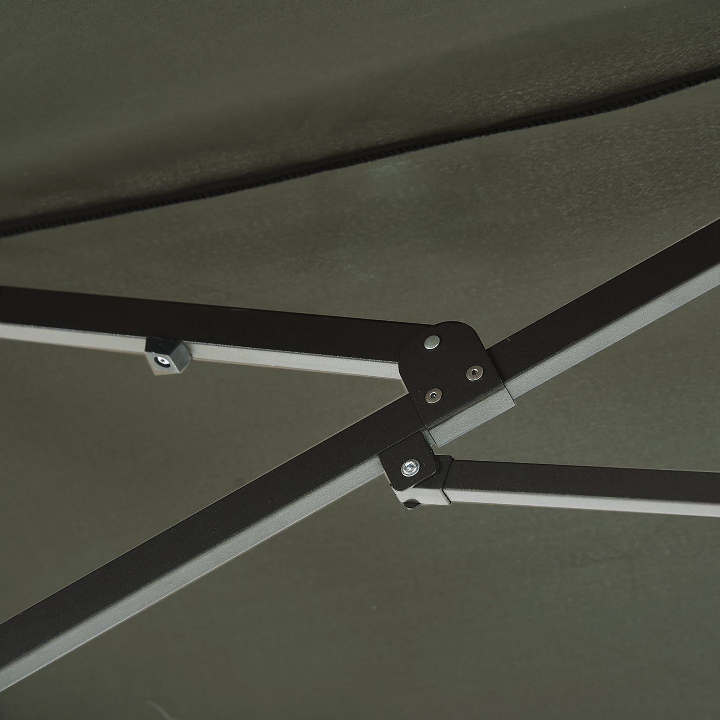 Sombrilla Doble Parasol Grande 4,55x2,65x2,38 M Con Manivela Manual Color Gris_4