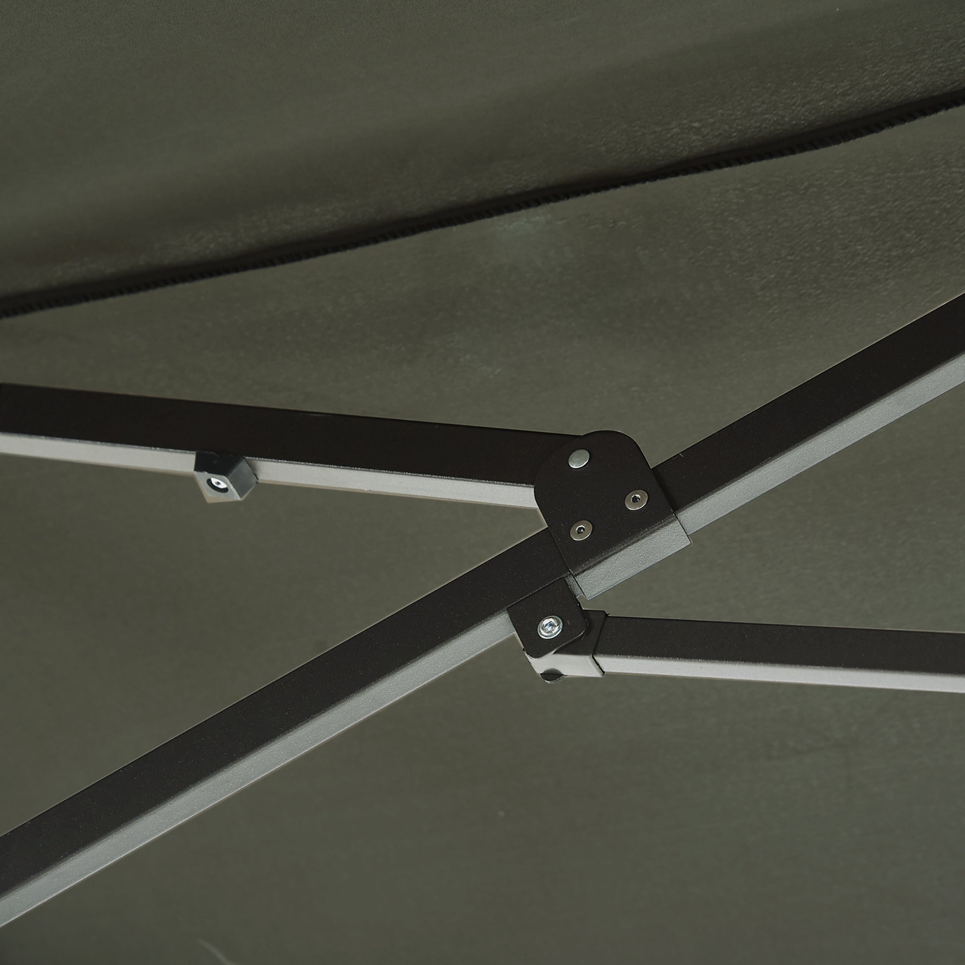 Sombrilla Doble Parasol Grande 4,55x2,65x2,38 M Con Manivela Manual Color Gris_4