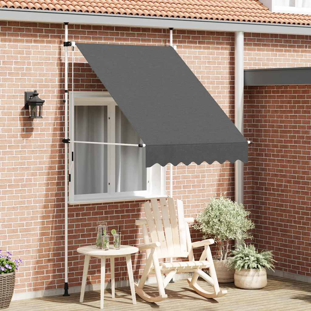Toldo Retráctil De Funcionamiento Manual Antracita 150 Cm_1