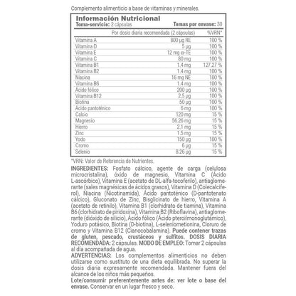 Multi Vitamins - 60 Cápsulas Vegetales - Aporta Vitalidad - Masmusculo_5