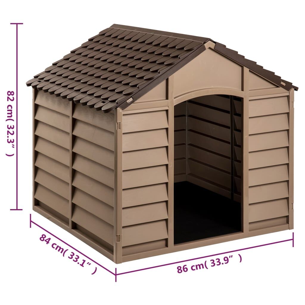 Vidaxl Caseta Para Perros Polipropileno Marrón 86x84x82 Cm_2