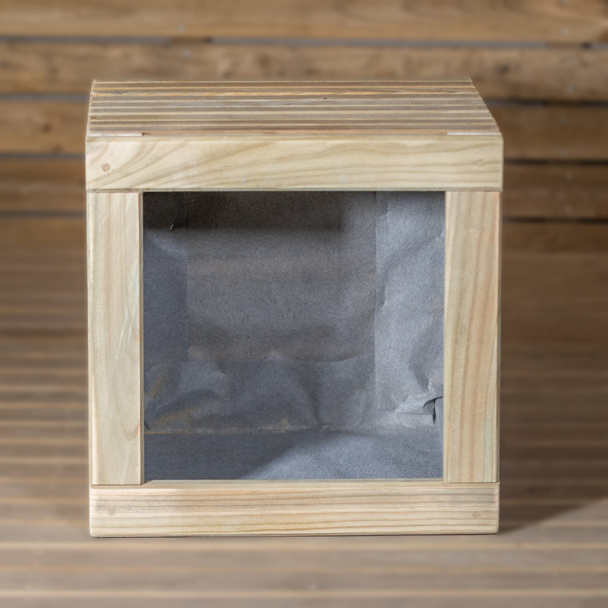 Jardinera Luxe De Madera Tratada Vidahuerto 50x50x50 Cm.