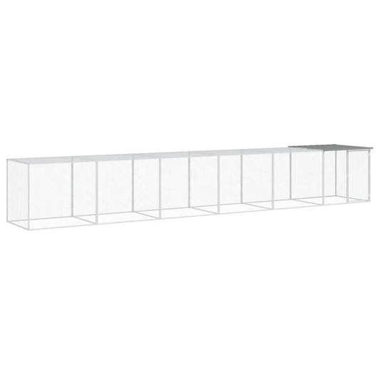 Vidaxl Gallinero Con Techo Acero Galvanizado Gris Claro 603x98x90 Cm_0