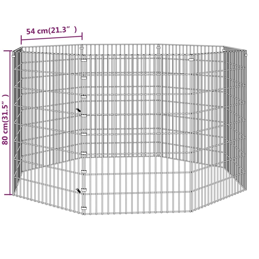 Vidaxl Recinto Animales Corral 8 Paneles Hierro Galvanizado 54x80 Cm_2