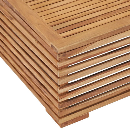 Vidaxl Set De Mesa Y Reposapiés De Jardín Y Cojín Crema Madera De Teca_3