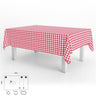 Mantel Hule Rectangular Cuadros Rojos Impermeable Antimanchas Pvc 140x250 Cm.  Recortable Uso Interior Y Exterior