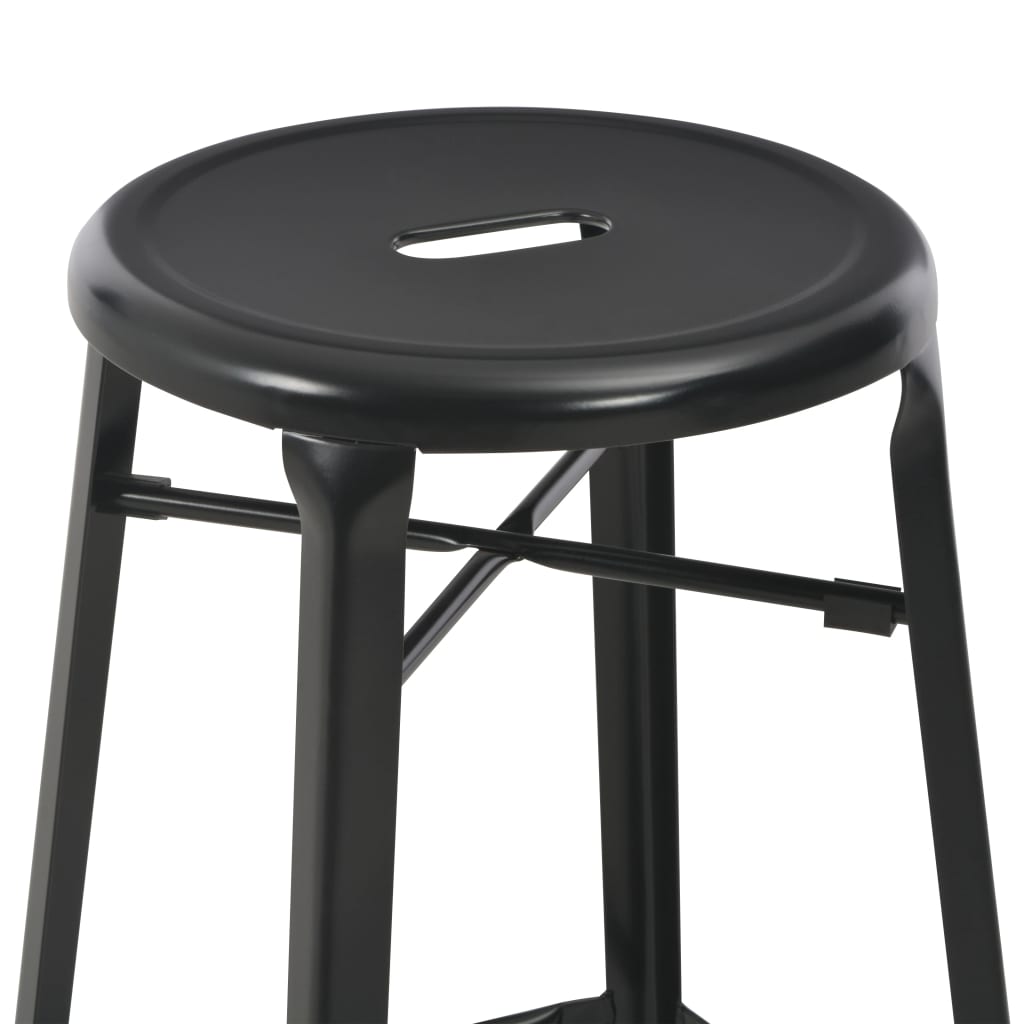 Taburetes De Cocina 6 Unidades Acero Negro_2