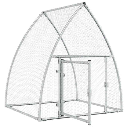 Vidaxl Jaula Para Gallinas Acero Galvanizado Plateado 100x105x120 Cm_3