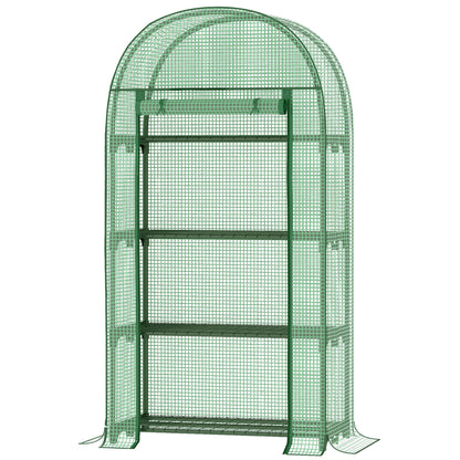 Invernadero De Jardín Outsunny Metal, Pe Verde 80x49x160 Cm_1