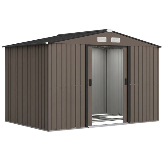 Outsunny Caseta De Jardín Exterior 4,9 M² 277x195x192 Cm Con Puerta Corredera_0