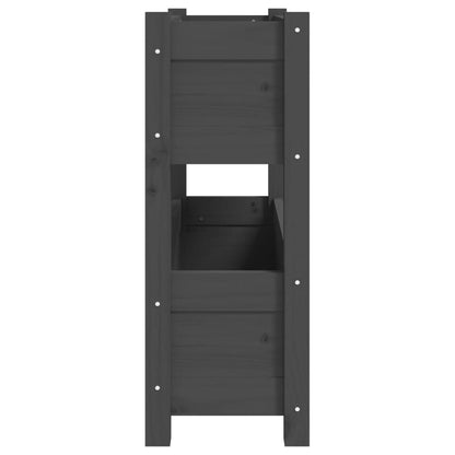 Jardinera De Madera Maciza De Pino Gris 77x25x66 Cm_5