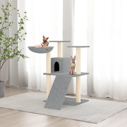 Rascador Para Gatos Con Postes De Sisal Gris Claro 83 Cm_1