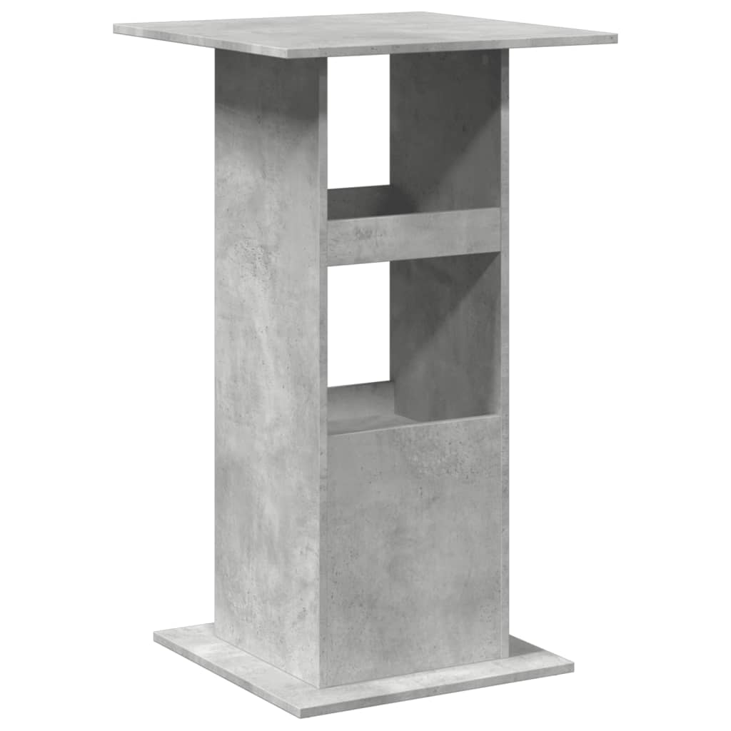 Mesa Alta Bar Con Almacenaje Madera Gris Hormigón 60x60x102 Cm_4