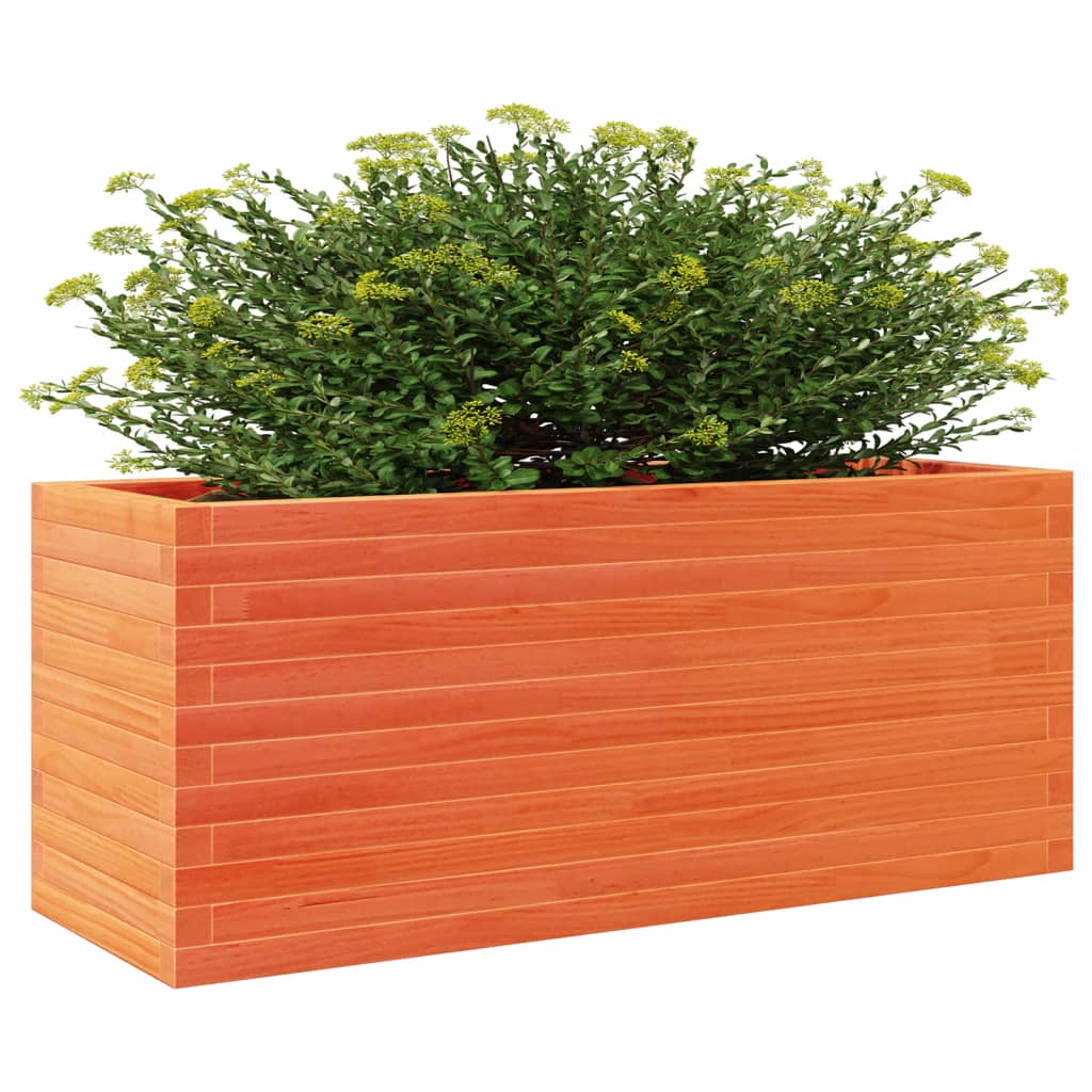 Jardinera De Madera Maciza De Pino Marrón Cera 110x40x46 Cm_3