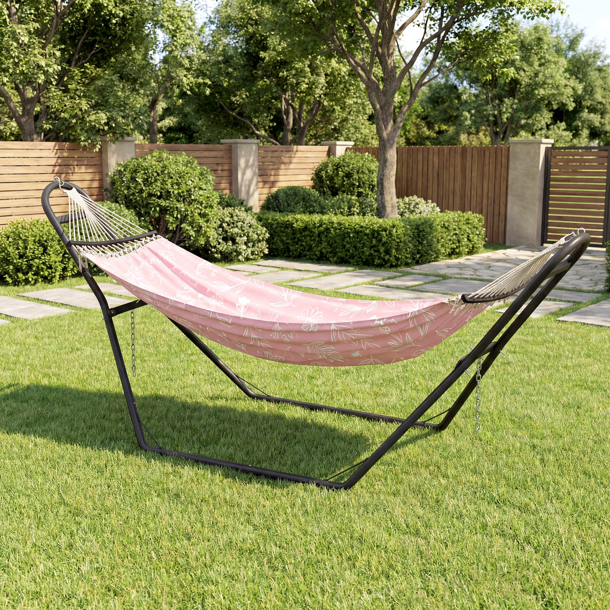 Outsunny Soporte Para Hamaca Para 2-3 Personas Cadena Ajustable Largo 278 Cm_4