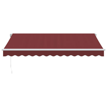Toldo Retráctil Manual Con Luces Led Burdeos 350x250 Cm_3
