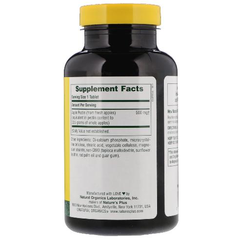 Pectina De Manzana 500 Mg 180 comprimidos Natures Plus